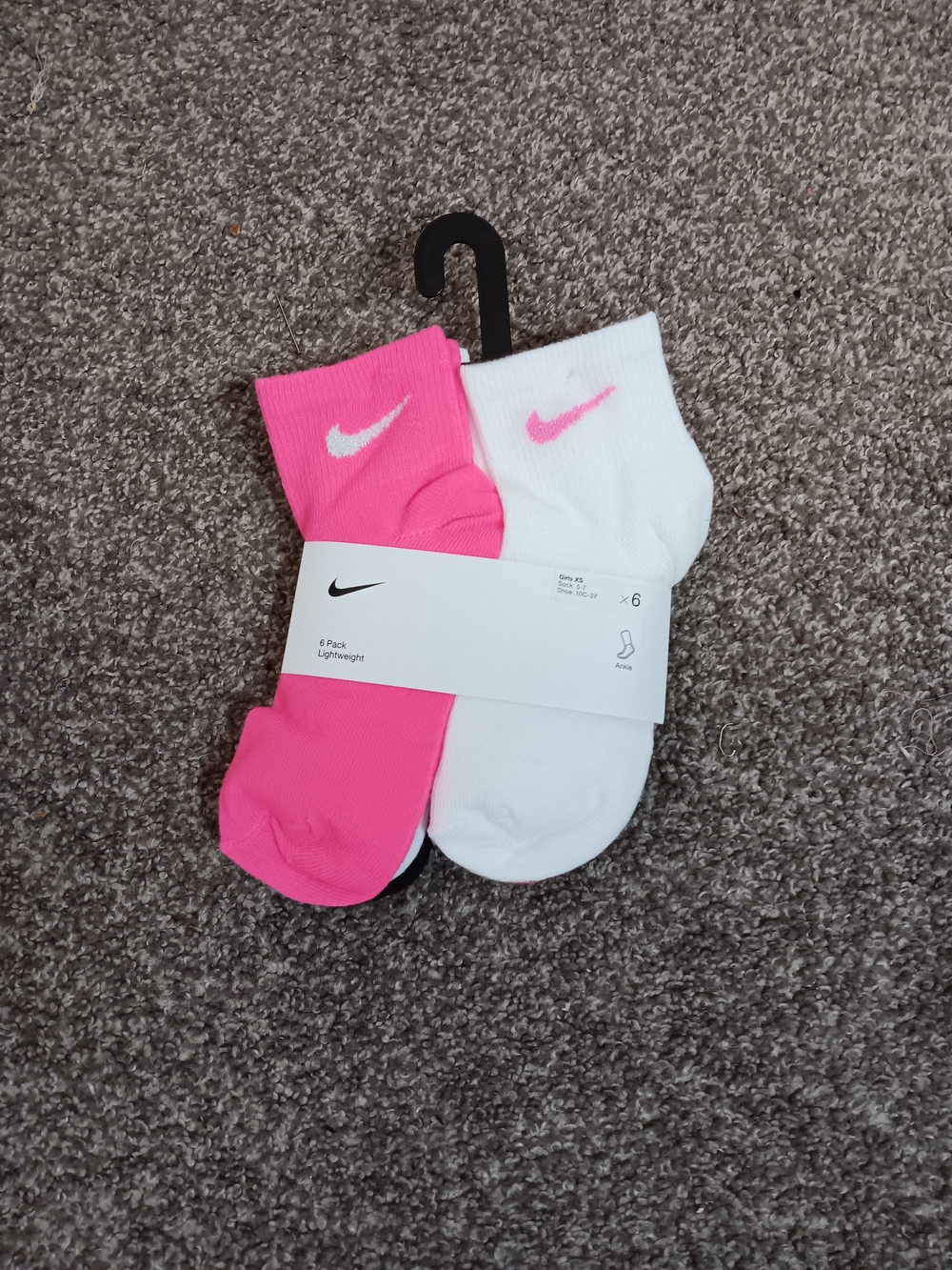 Nike Women's Pink & White Low-Cut Athletic Socks - 6 Pack